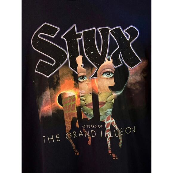 Styx, Tultex Black Short Sleeve T-Shirt Unisex 2XL - Picture 2 of 7